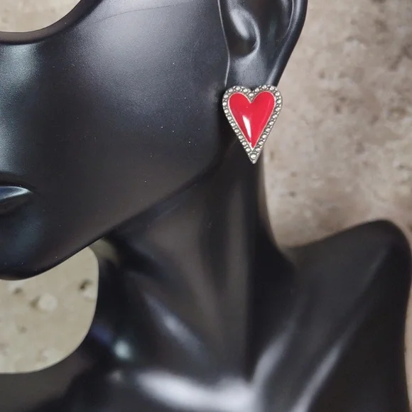 Brighton "Dazzling Love" Enamel Heart Earrings - Picture 3 of 5